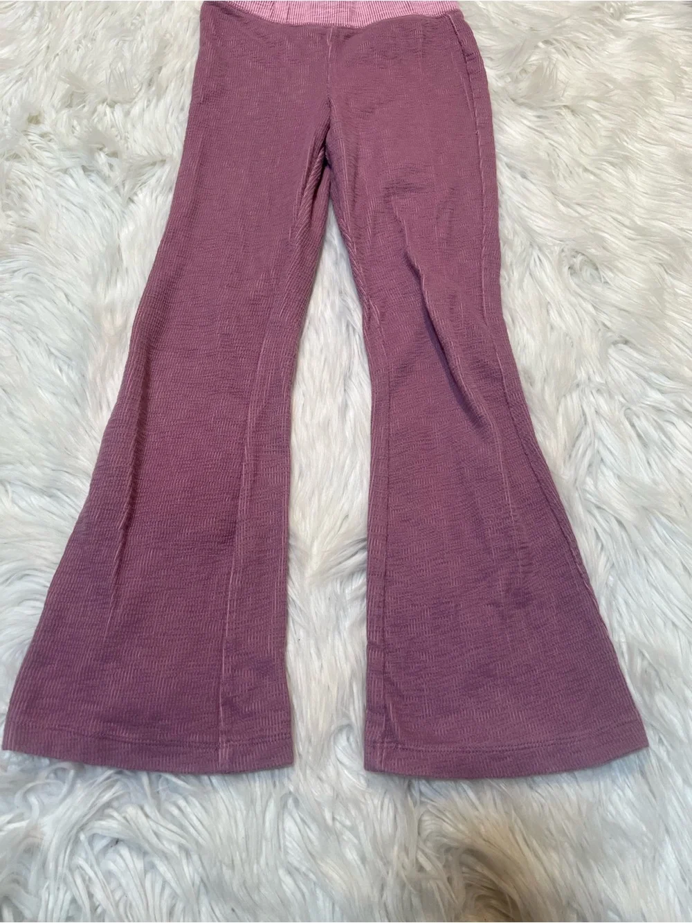 Cat & Jack Flare Pants Purple Light Pink Ribbed M 8